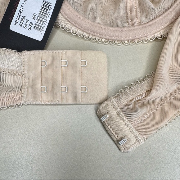 NWT ALEGRO Lingerie Innocent Lily Lace Bra in “Skin” Nude Unlined Underwire 36C - Picture 16 of 16